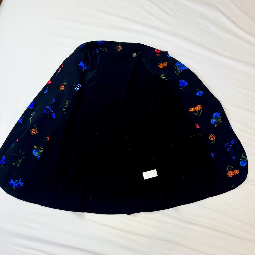 Tahari Floral Blazer Jacket Women’s 4 Black Floral Career Office Siren Botanical - Picture 8 of 16